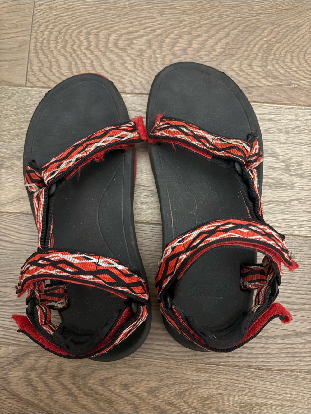 Teva Women's Hurricane XLT2 Revive  Black Sandals with Red Geometric Straps